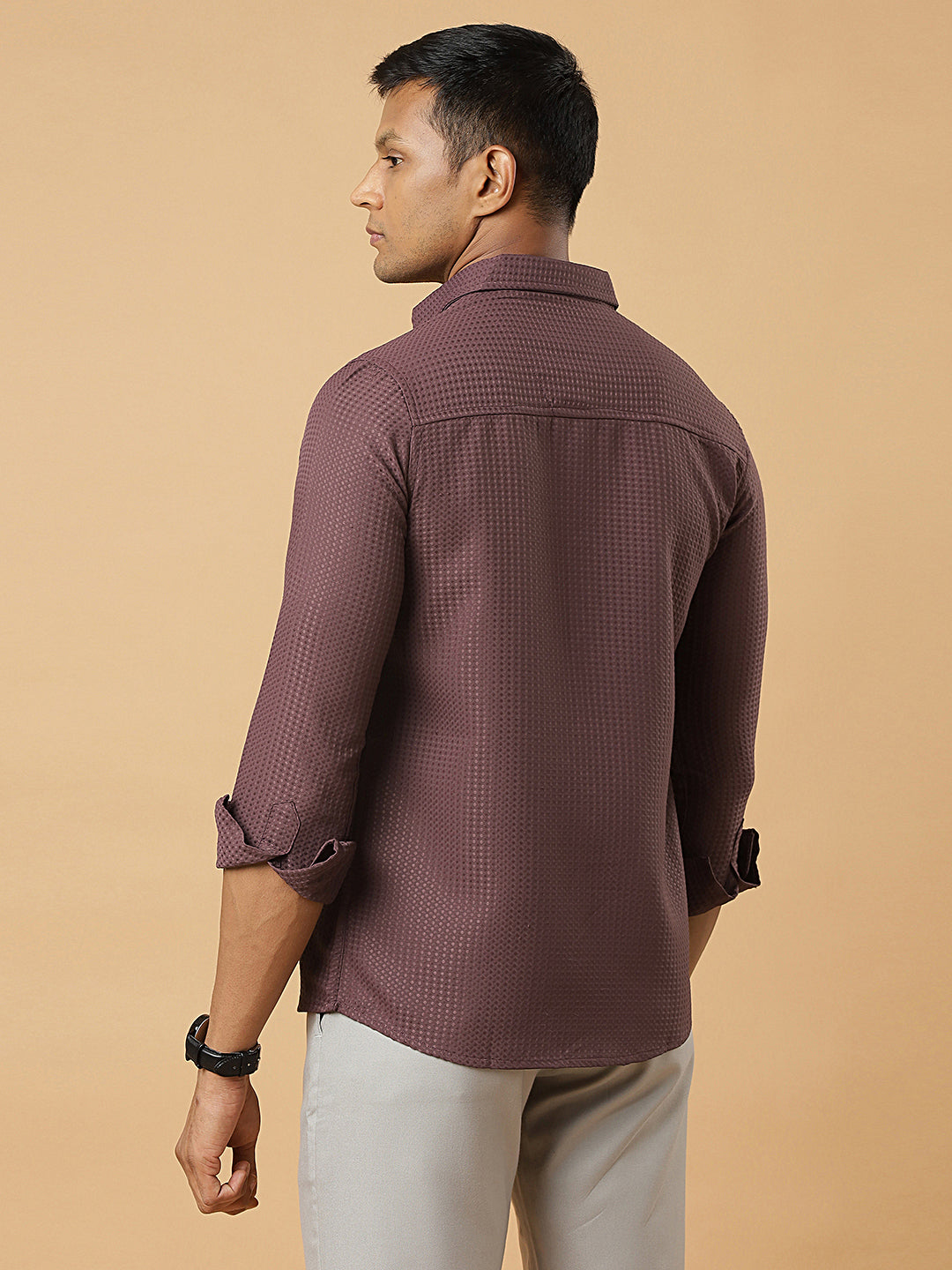 Purple | Classic Waffle Pattern | Waffle Texture Shirt