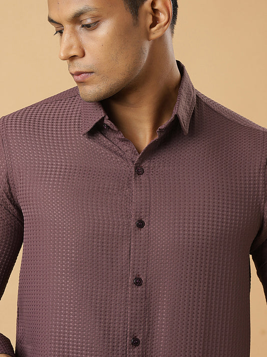 Purple | Classic Waffle Pattern | Waffle Texture Shirt