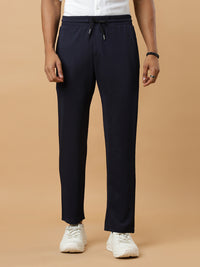 Navy Blue | Stretchable Ribbed Track Pants | Gym & Daily Wear