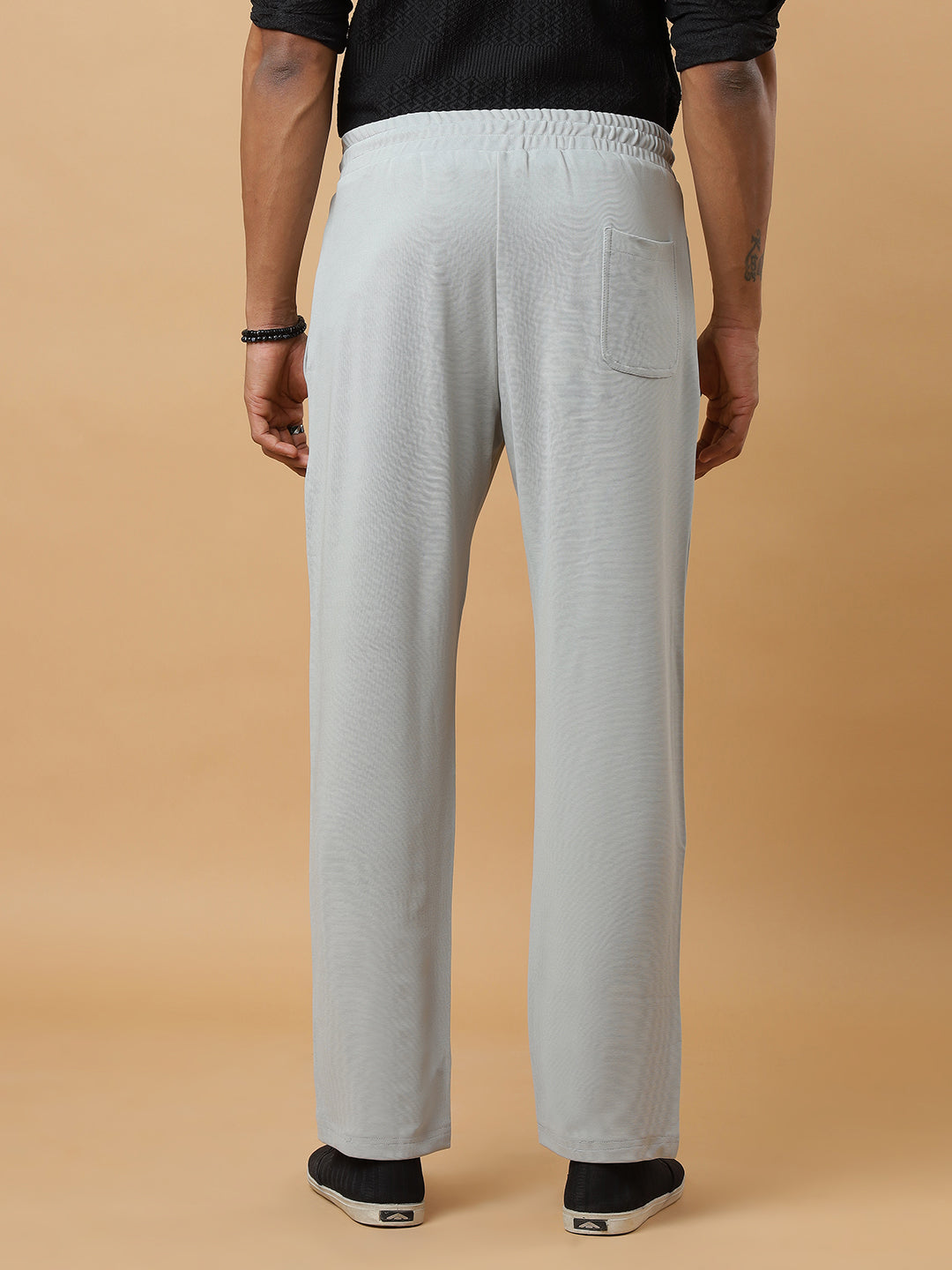Grey | Stretchable Ribbed Track Pants | Gym & Daily Wear