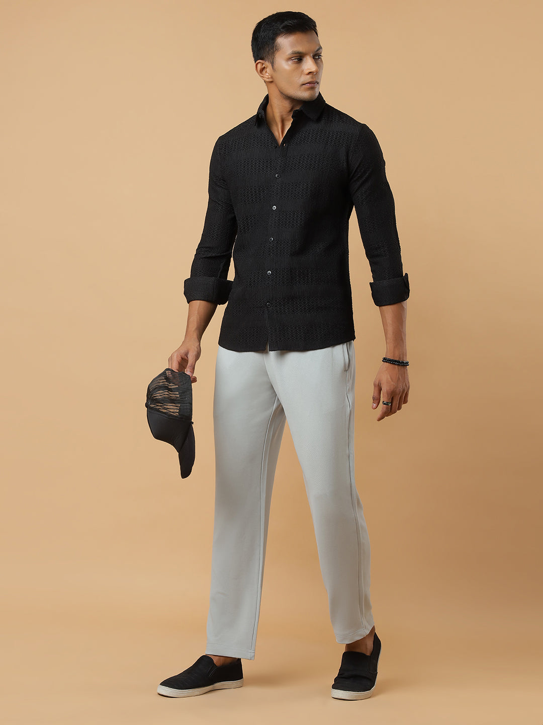 Grey | Stretchable Ribbed Track Pants | Gym & Daily Wear