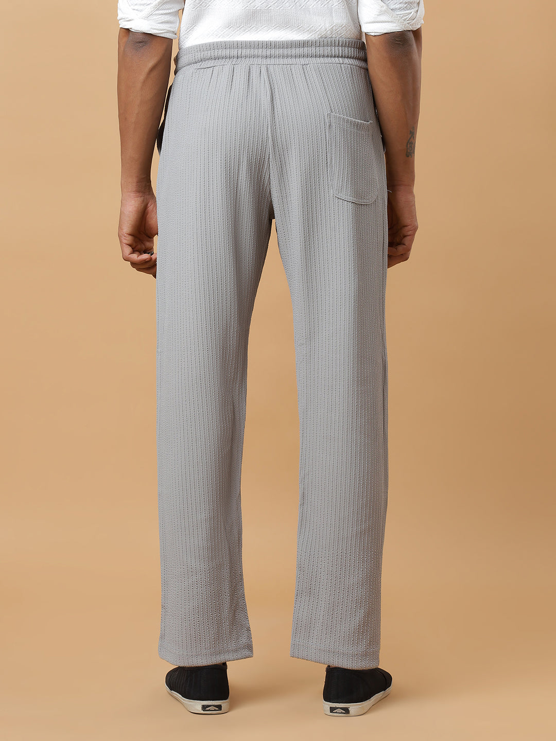 Grey | Relaxed Fit Textured | Breathable & Durable Track Pants