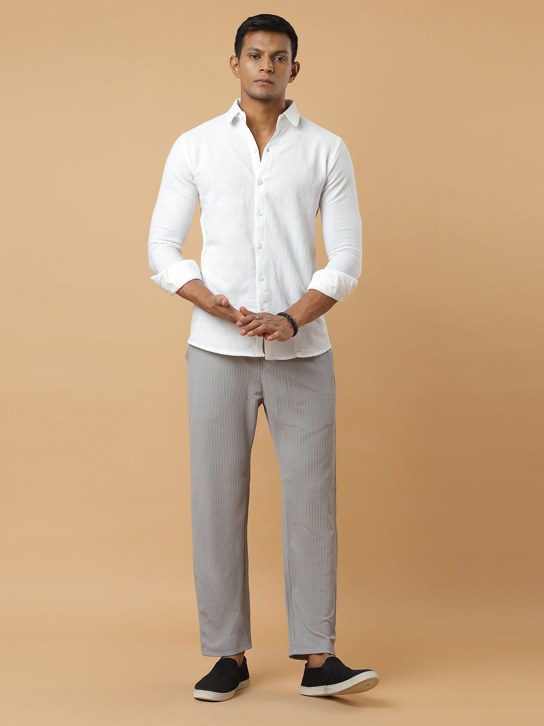Grey | Relaxed Fit Textured | Breathable & Durable Track Pants