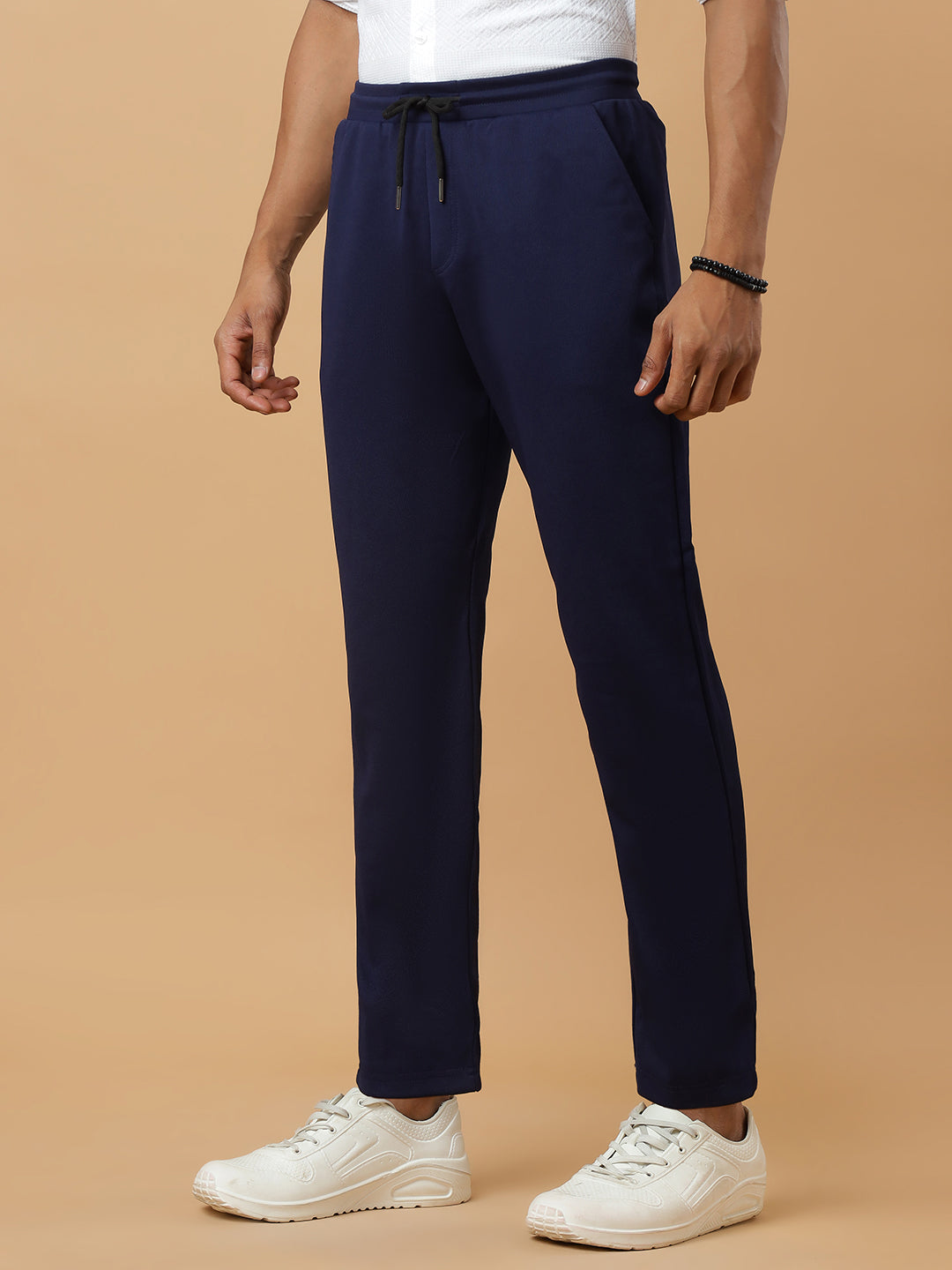 Navy Blue | Straight-Leg Essential Textured | Track Pants