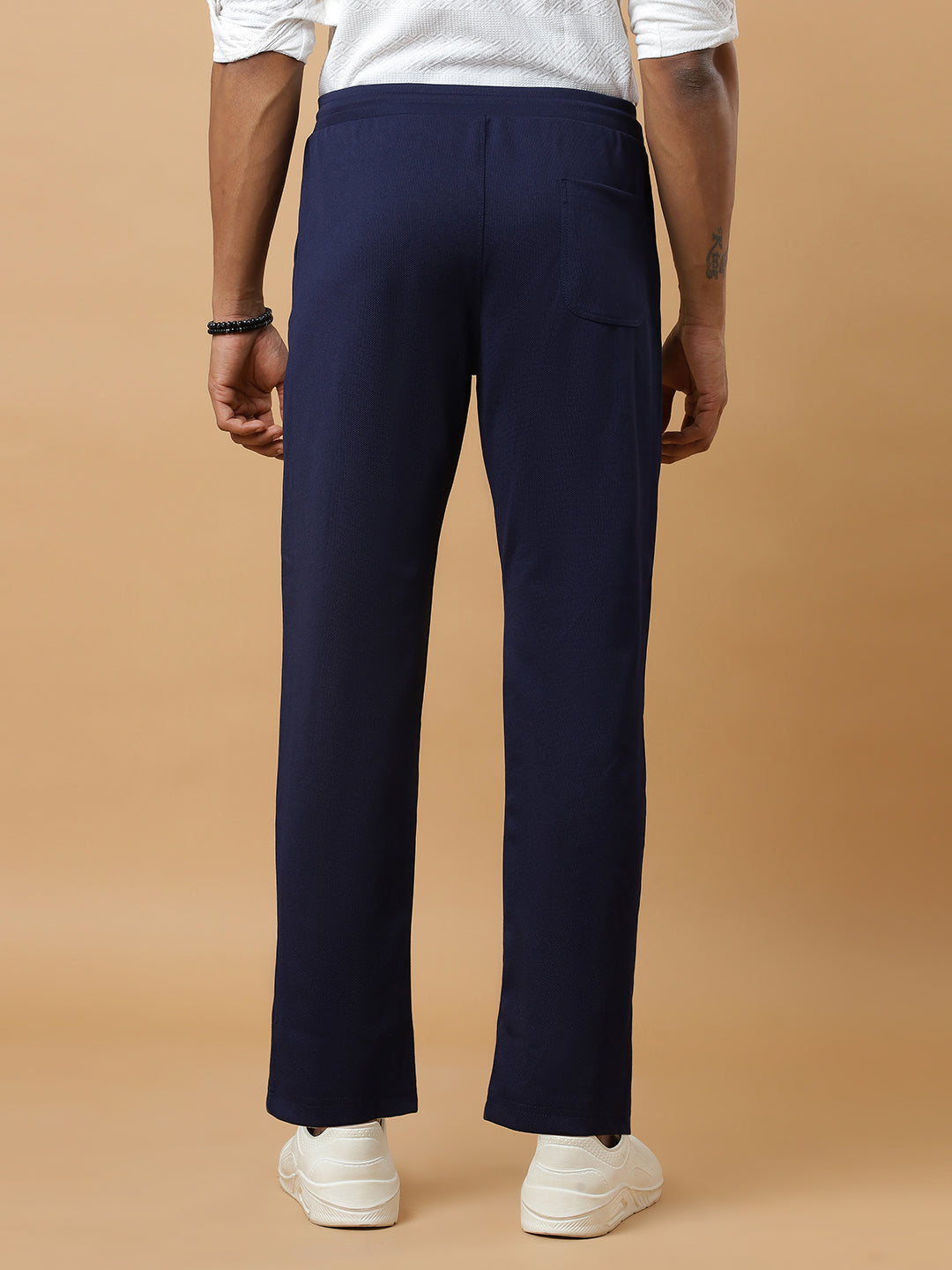 Navy Blue | Straight-Leg Essential Textured | Track Pants