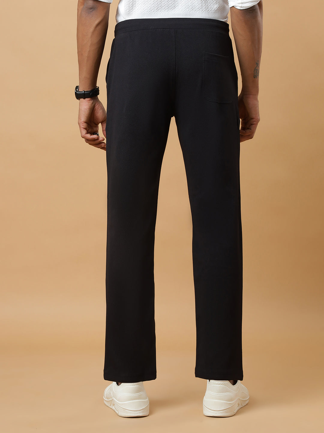 Black | Straight-Leg Essential Textured | Track Pants