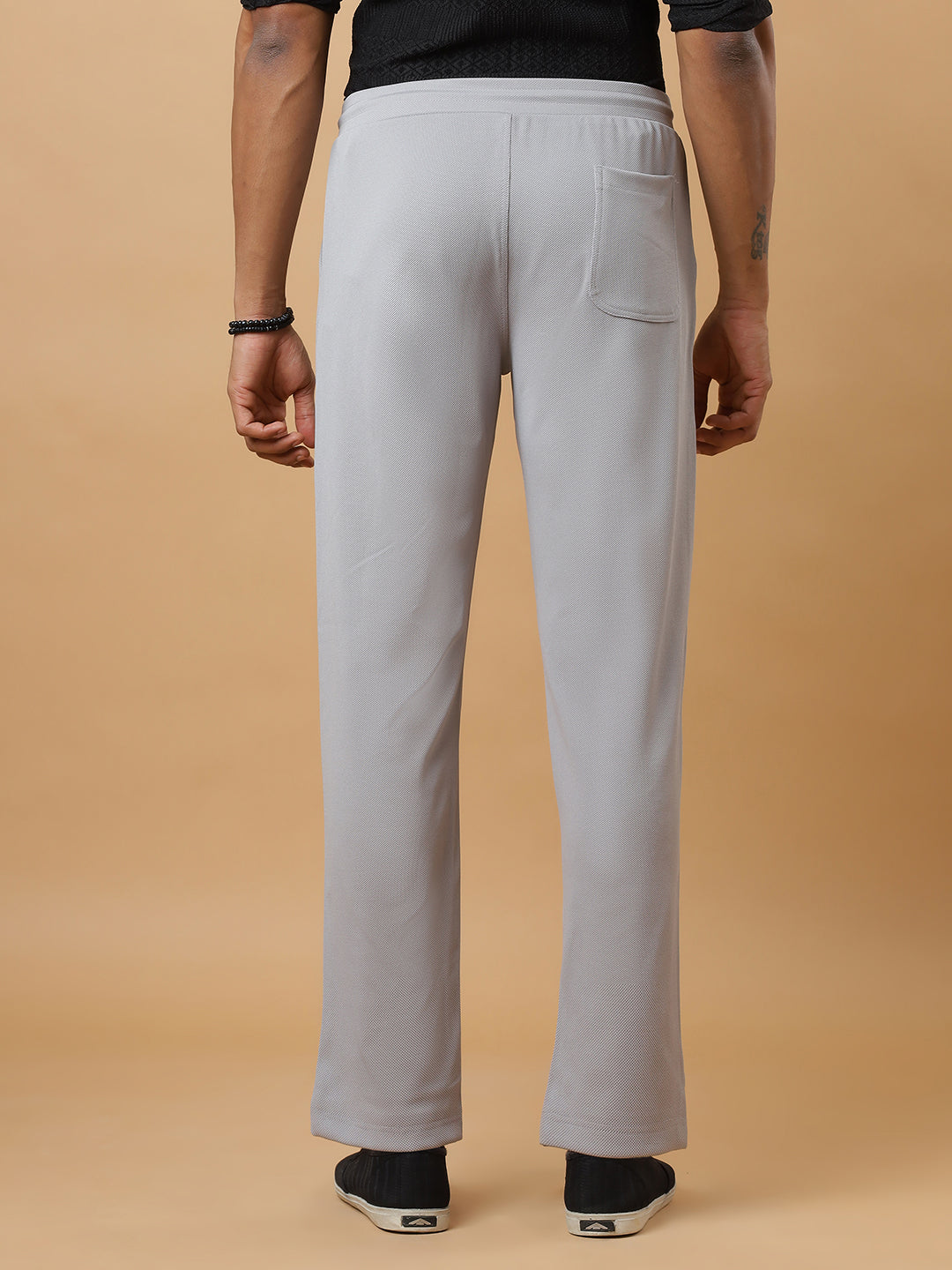 Grey | Straight-Leg Essential Textured | Track Pants
