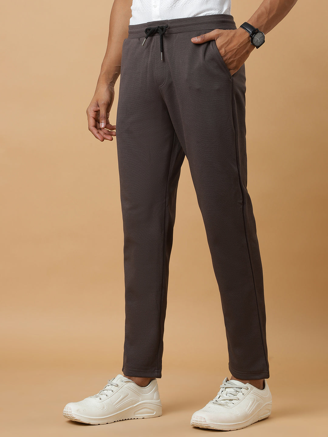 Charcoal | Straight-Leg Essential Textured | Track Pants