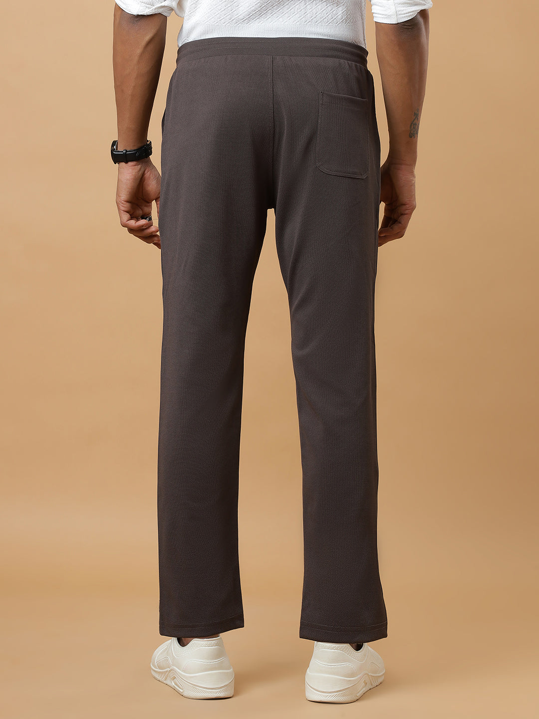 Charcoal | Straight-Leg Essential Textured | Track Pants