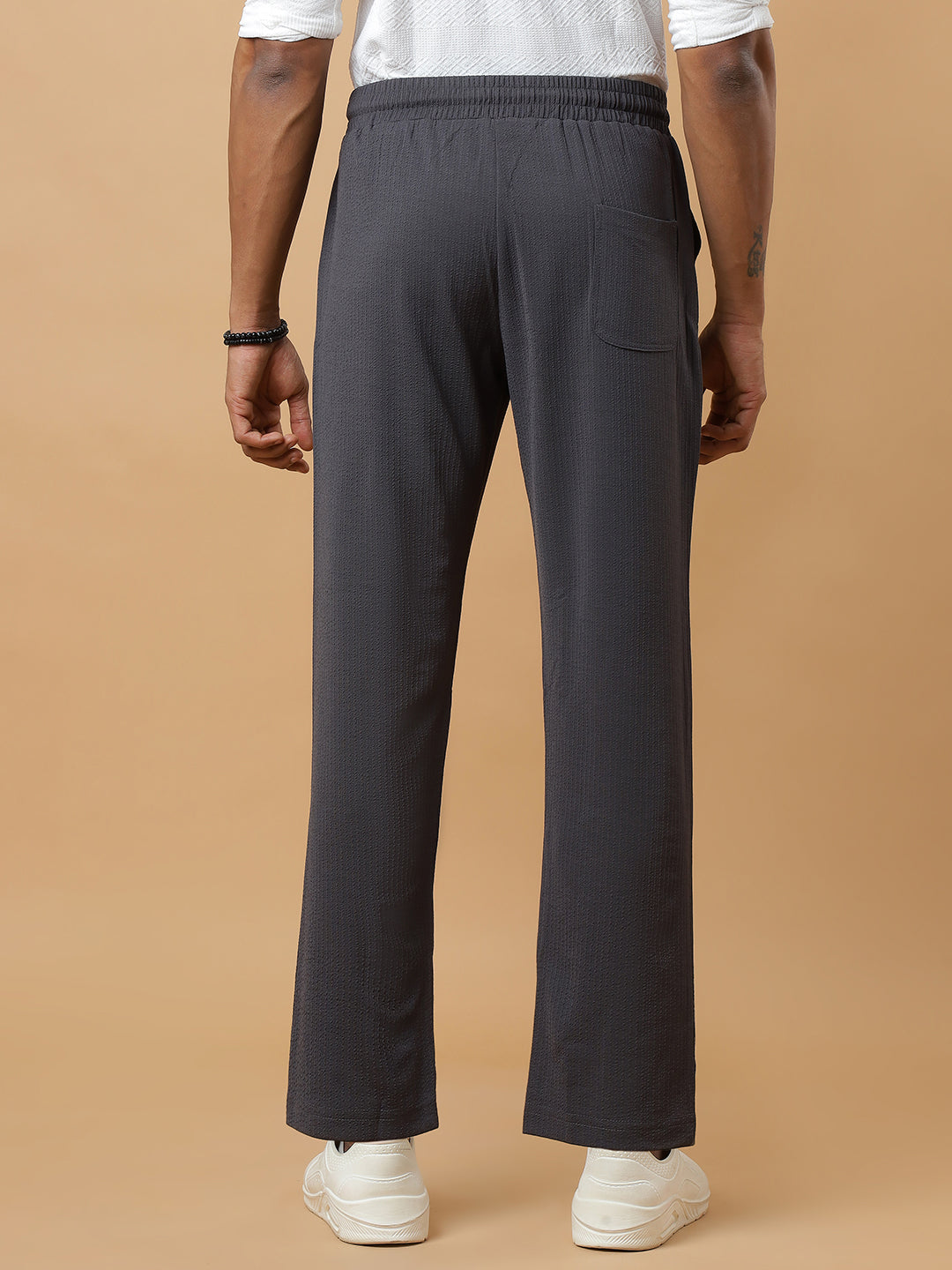 Dark Grey | Relaxed Fit Textured | Breathable & Durable Track Pants