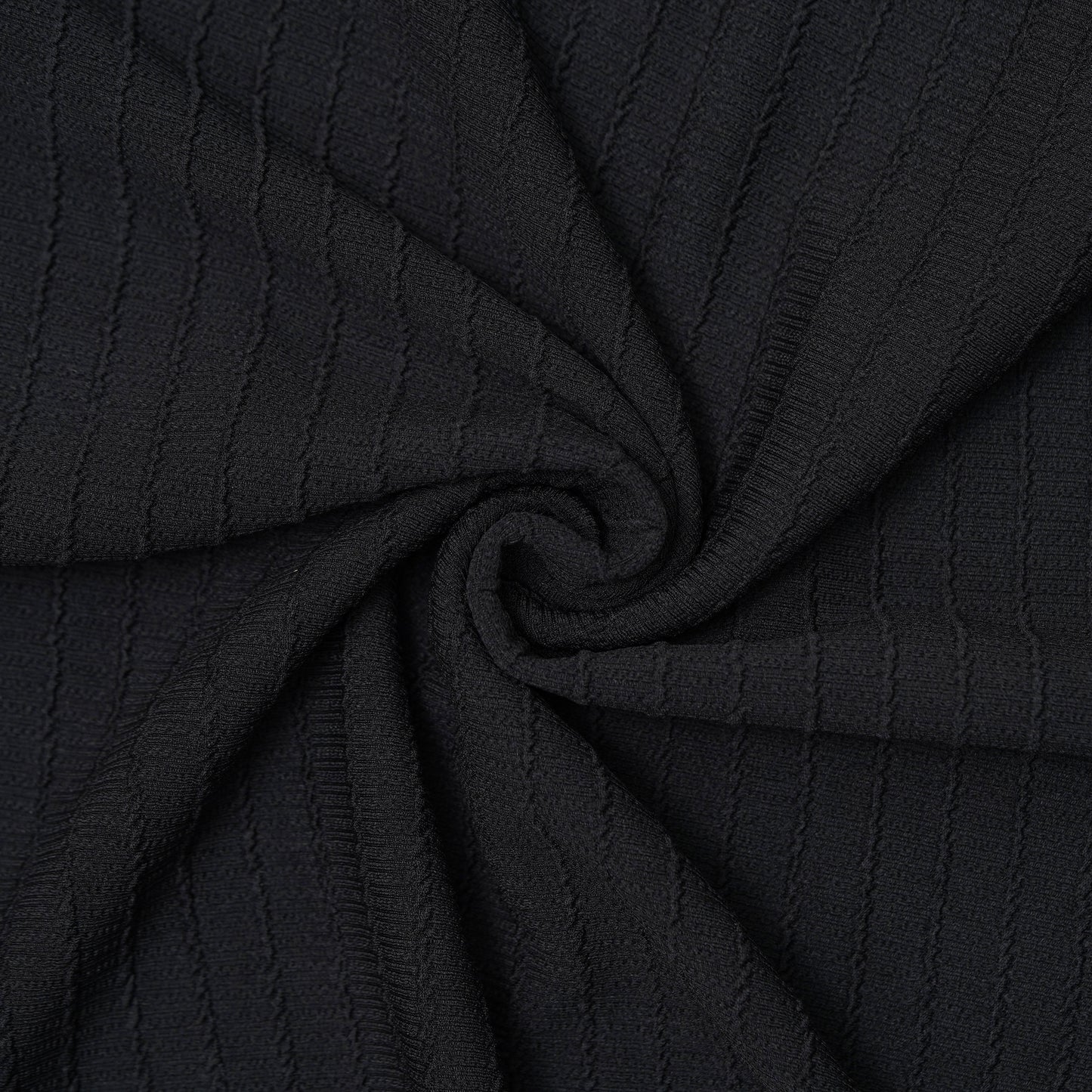 Black | Box Waffle Knit | Polo Zipper T-Shirt