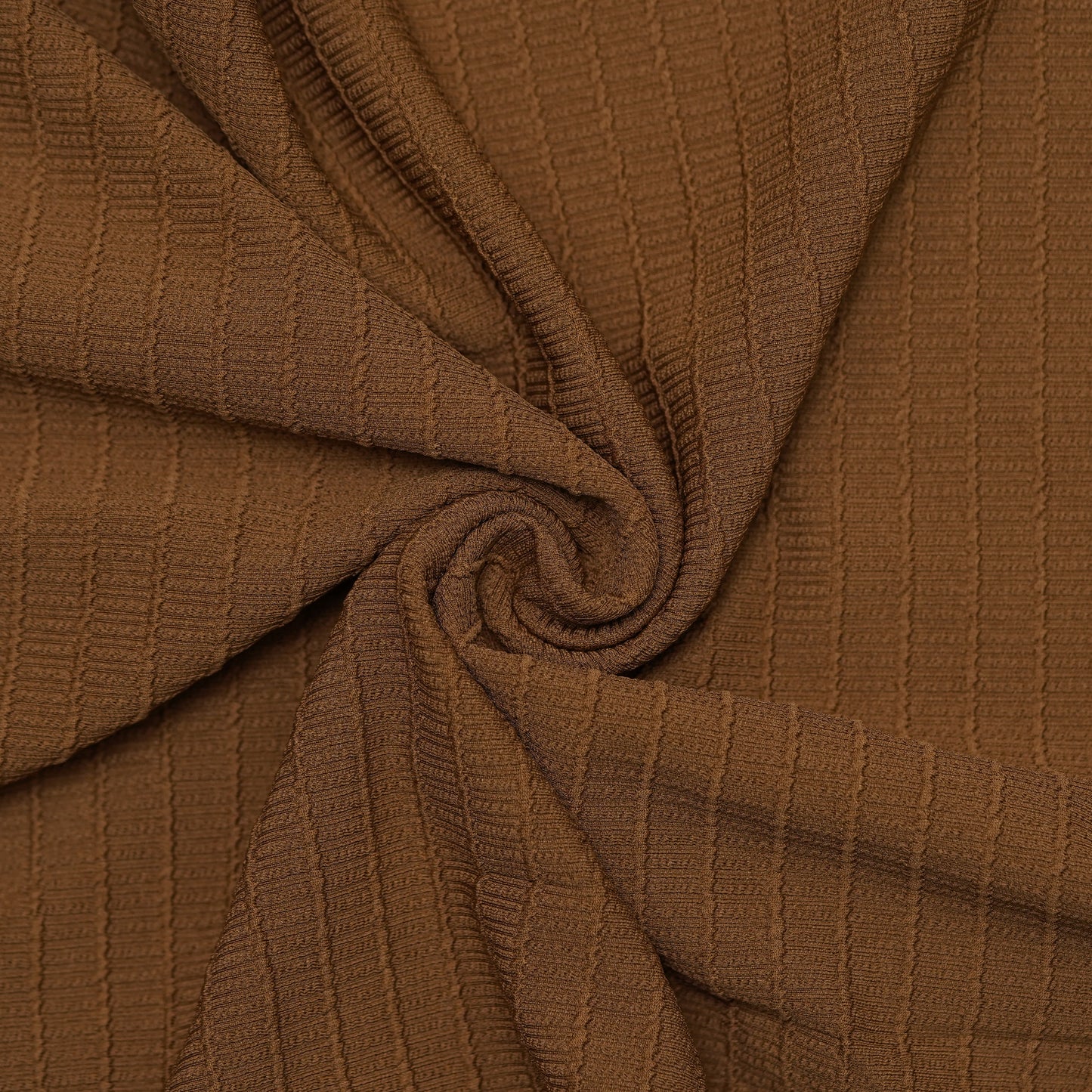 Brown | Box Waffle Knit | Polo Zipper T-Shirt