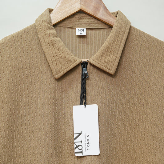 Chiku | Pique Textured | Polo Zipper T-Shirt