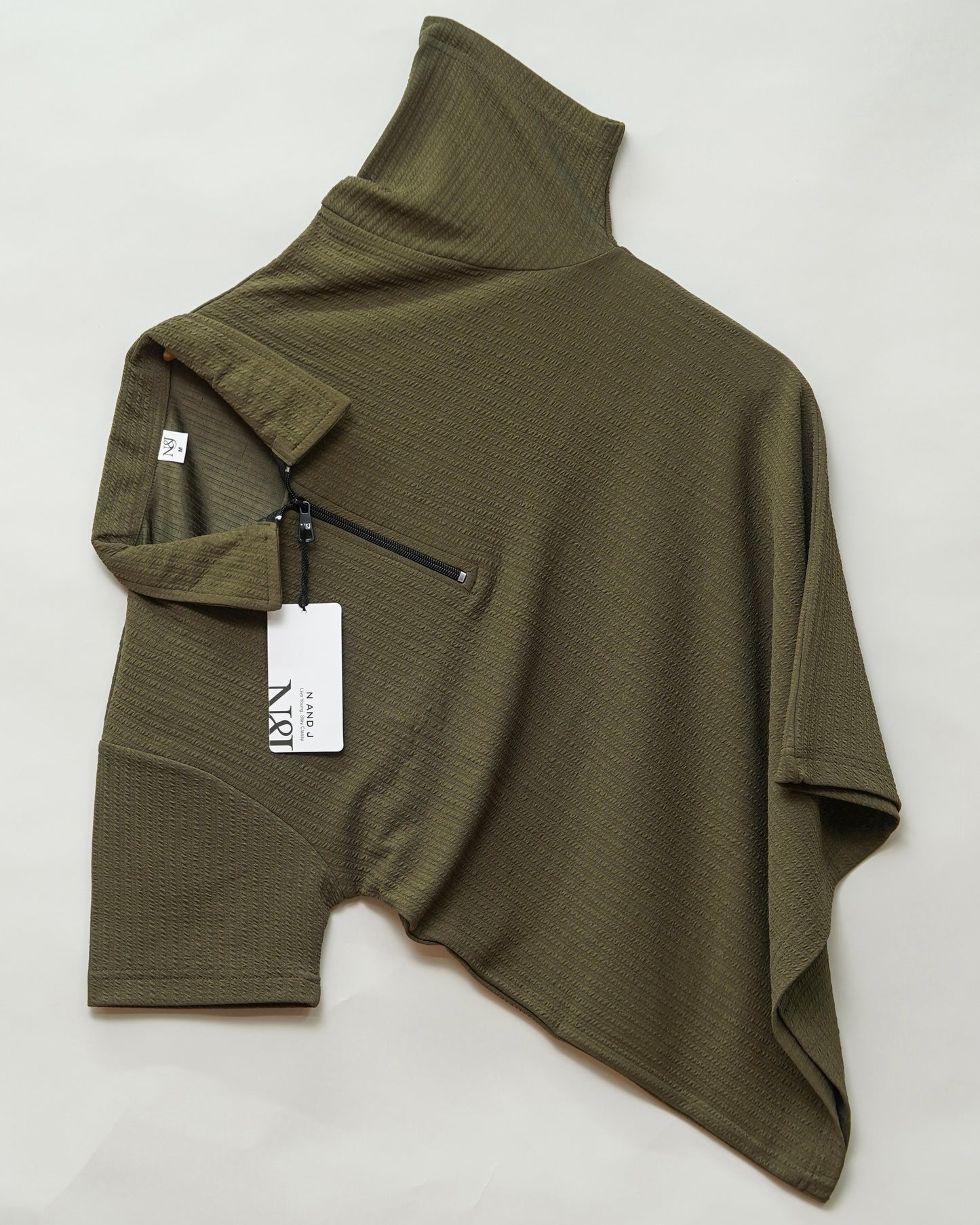 Choco | Pique Textured | Polo Zipper T-Shirt