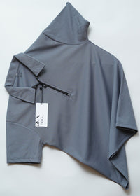 Dark Grey Zipper Polo T Shirt