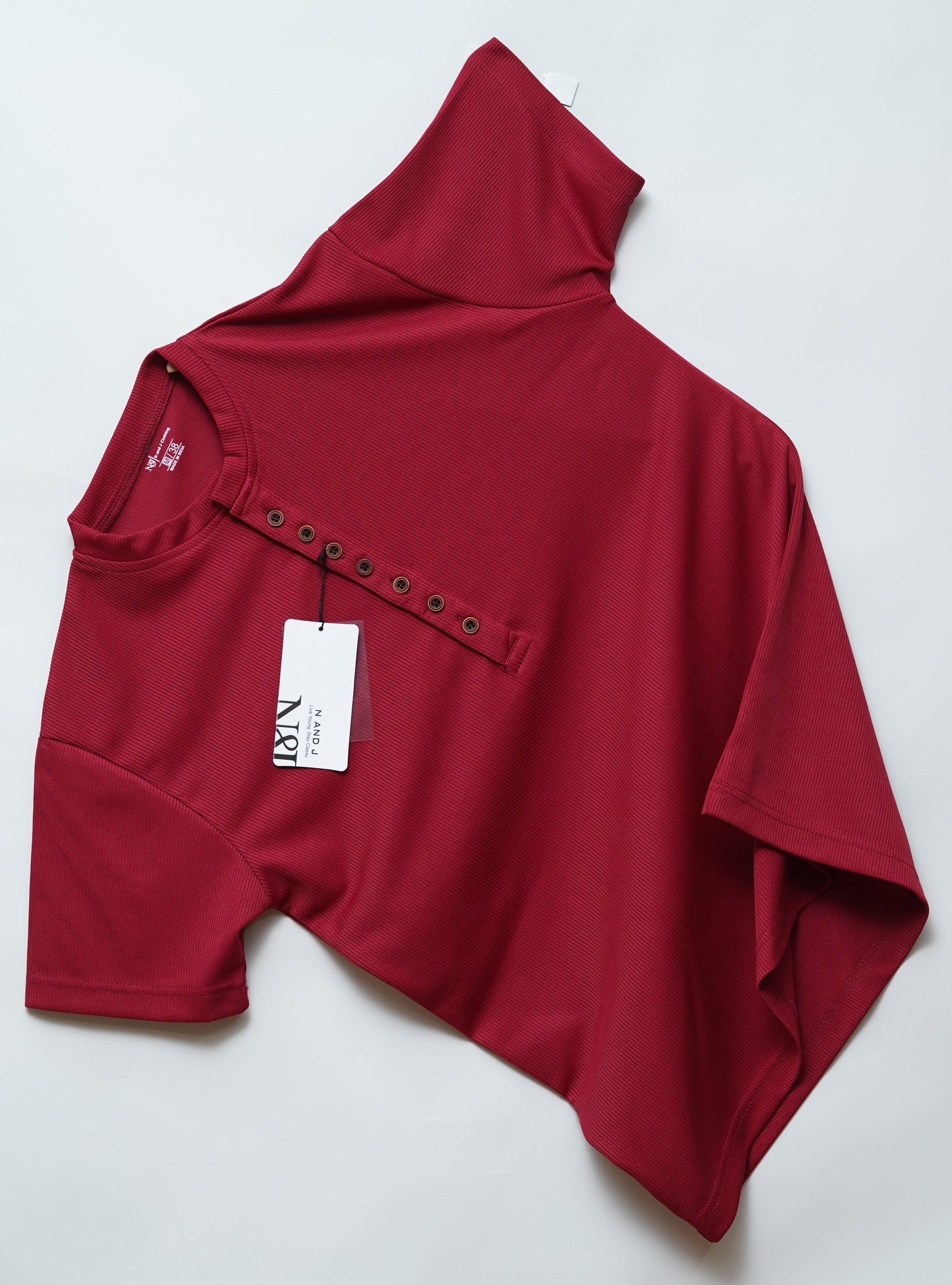 Maroon | Premium Henley Neck | Polo T-Shirt