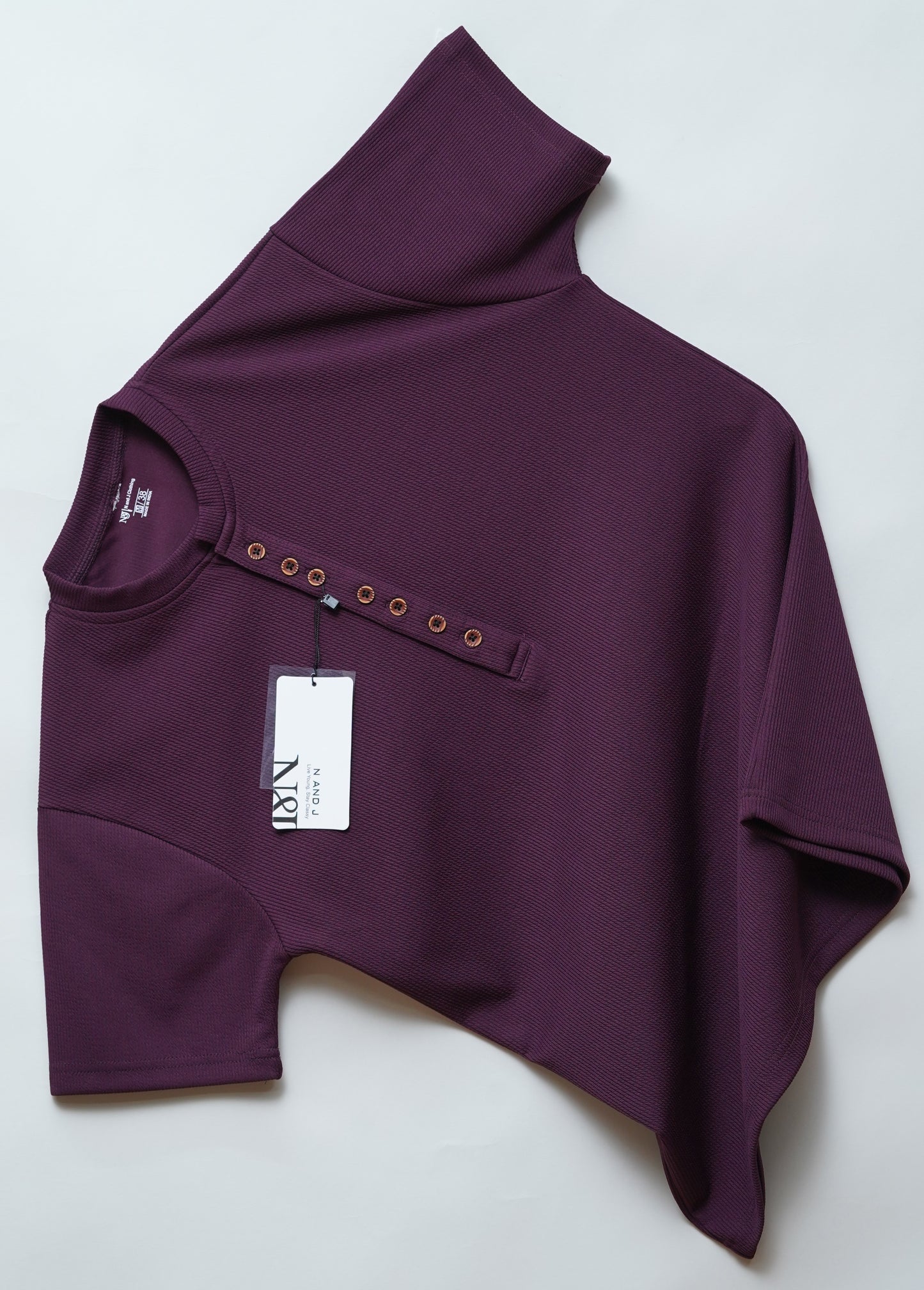 Wine | Premium Henley Neck | Polo T-Shirt