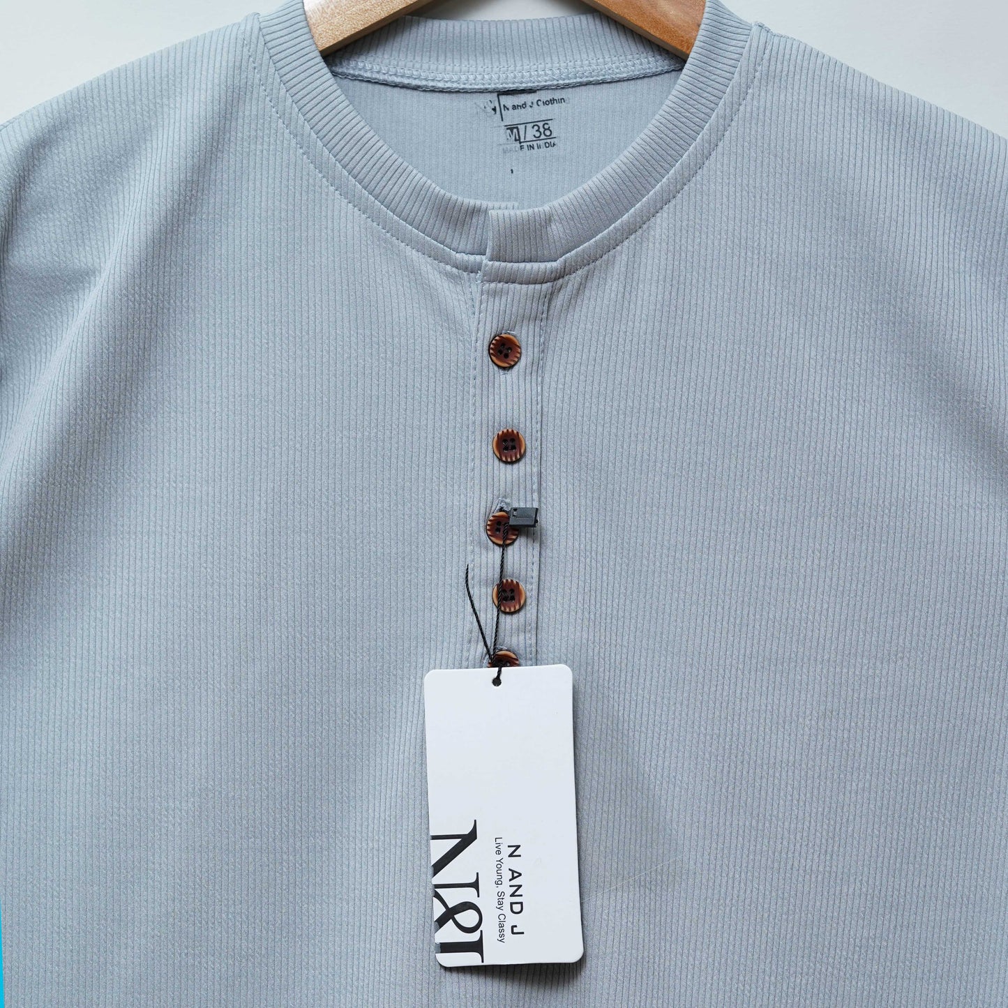Light Grey | Premium Henley Neck | Polo T-Shirt