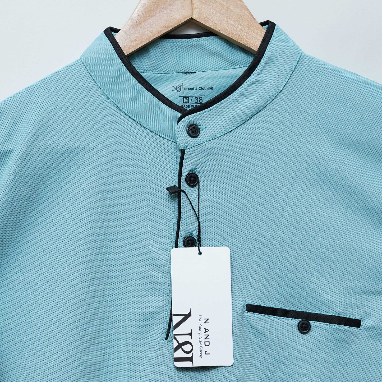 Dark Teal | Henley Neck T-Shirt | PocketCut