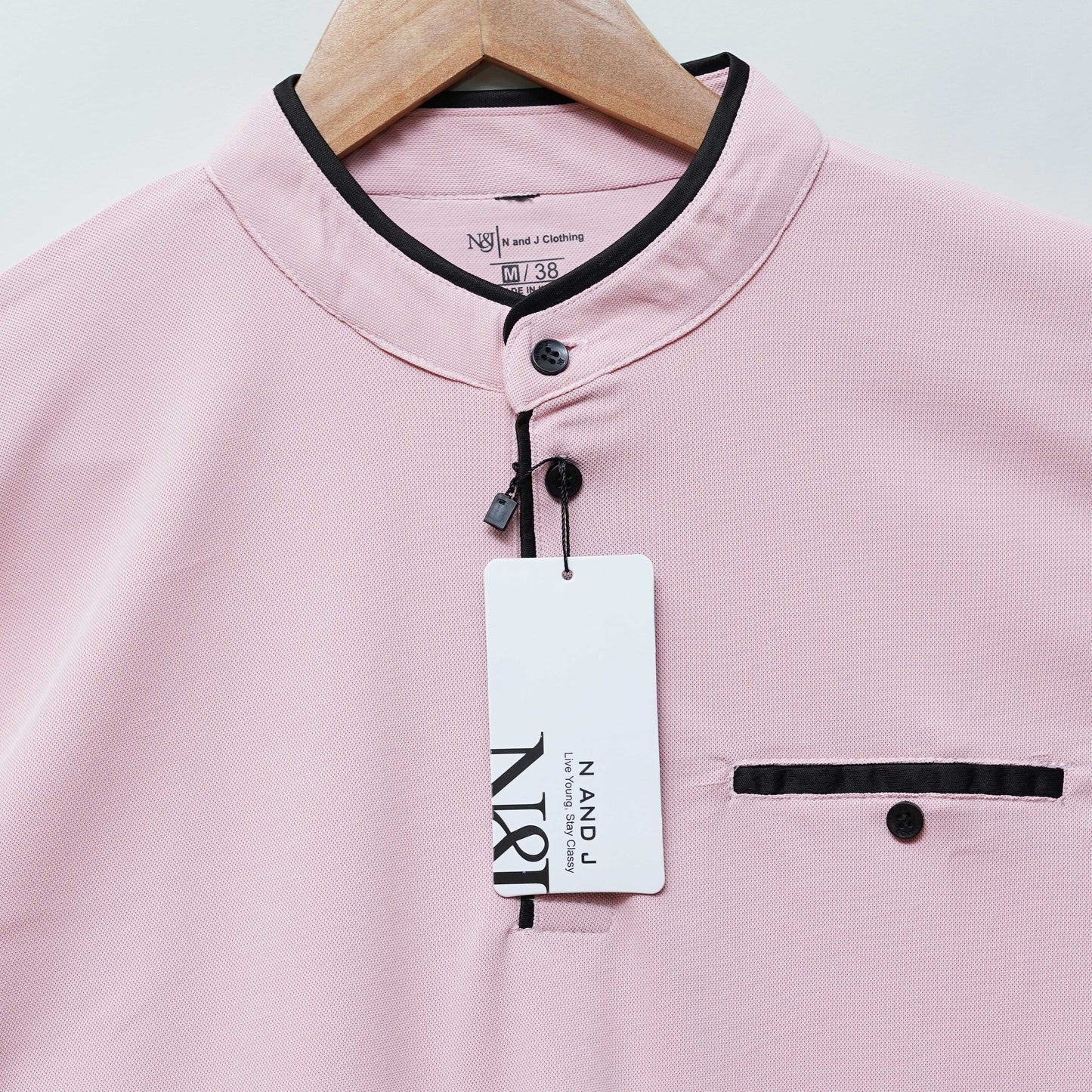 Rose Gold | Henley Neck T-Shirt | PocketCut