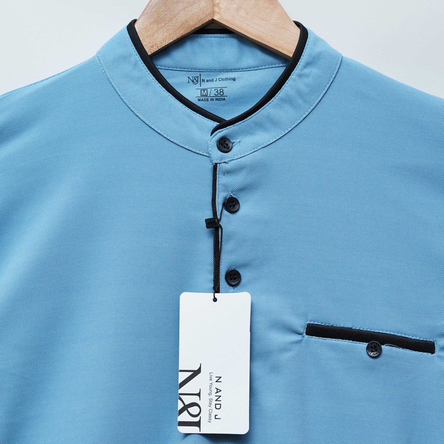 Teal | Henley Neck T-Shirt | PocketCut