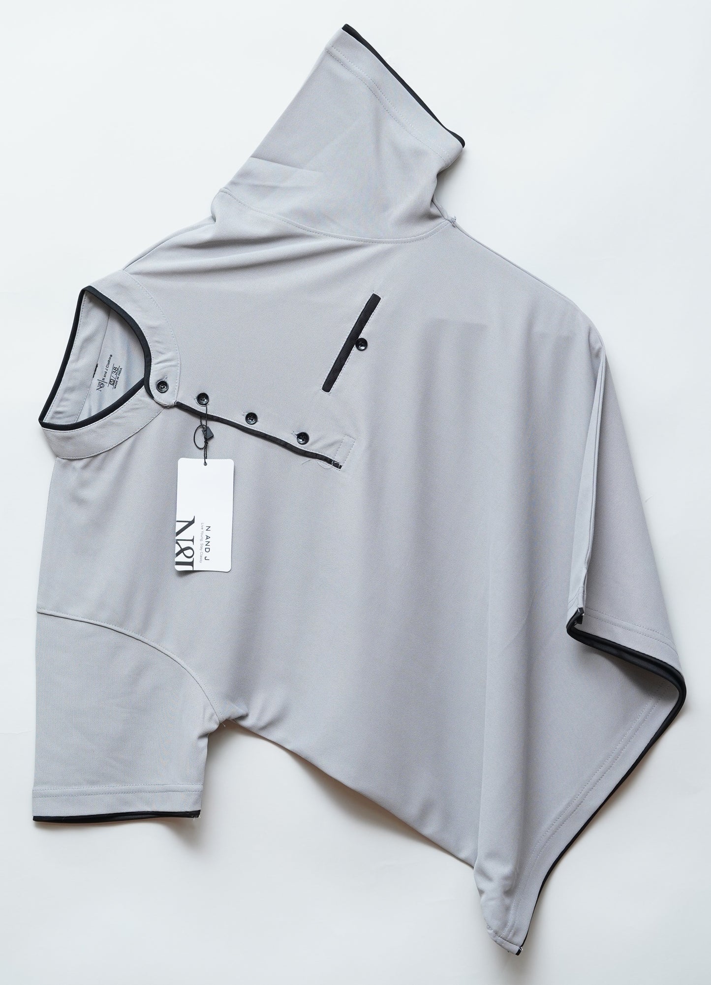 Grey | Henley Neck T-Shirt | PocketCut