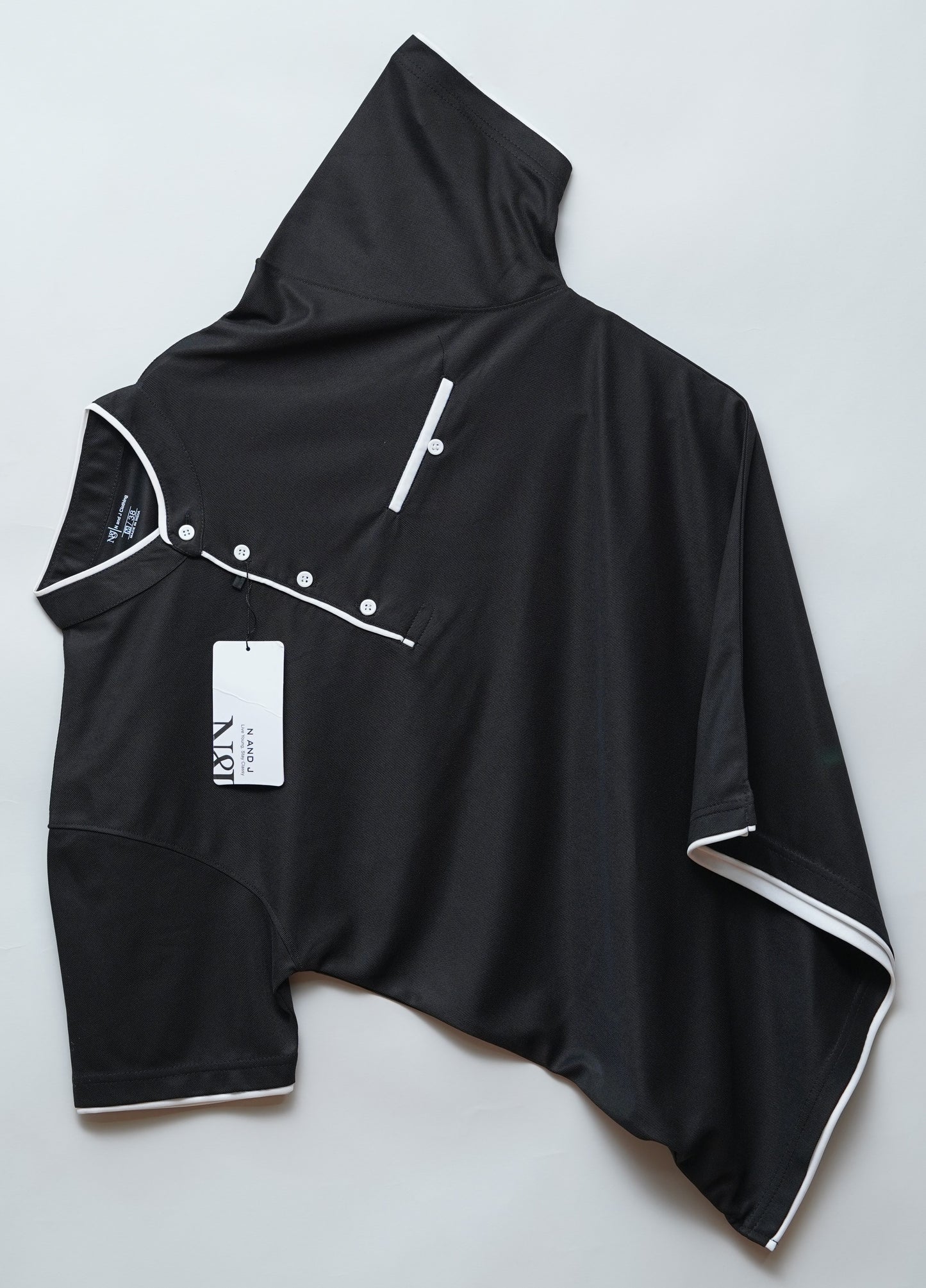 Black | Henley Neck T-Shirt | PocketCut