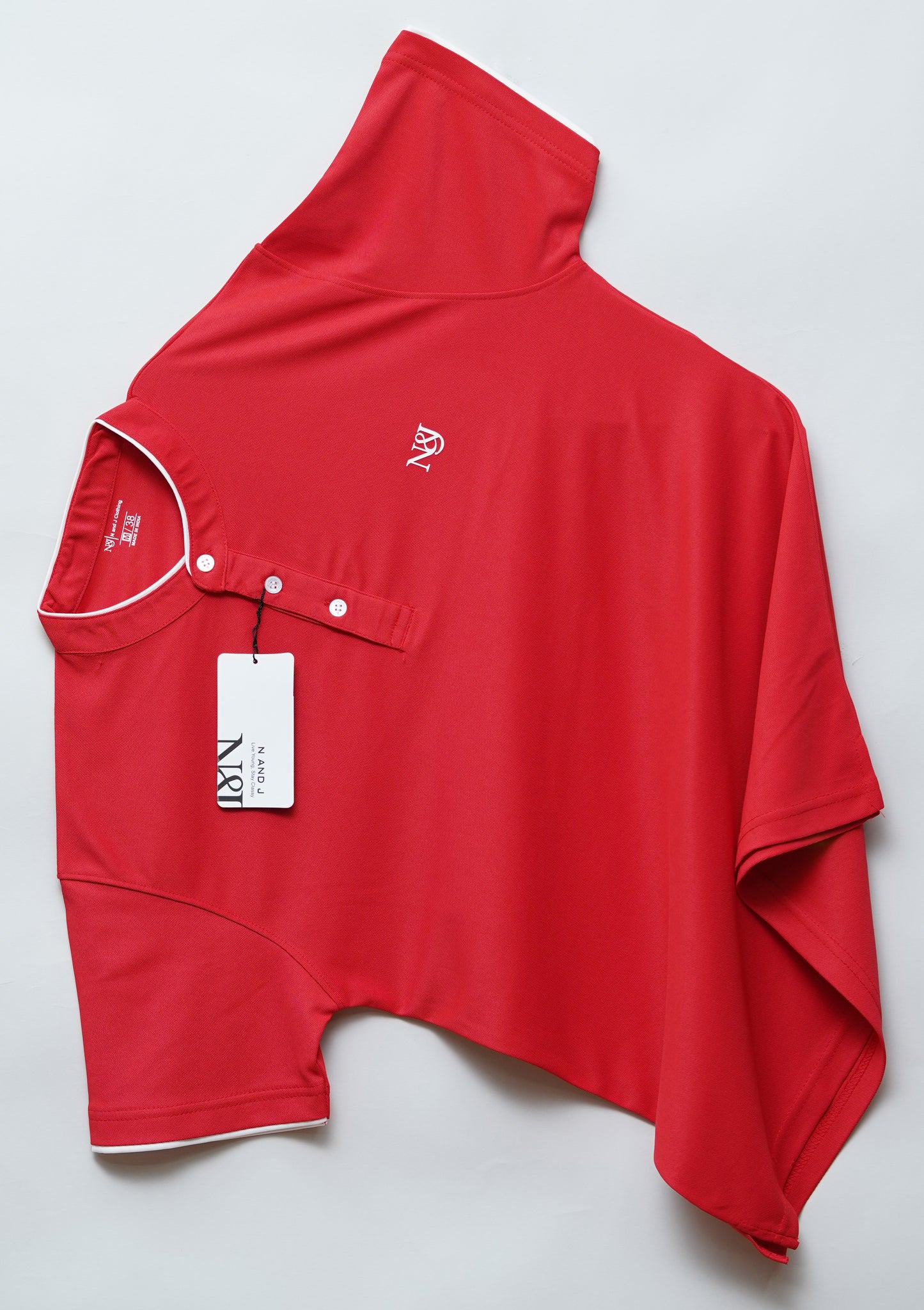 Red | Solid Henley Neck | Polo T-Shirt