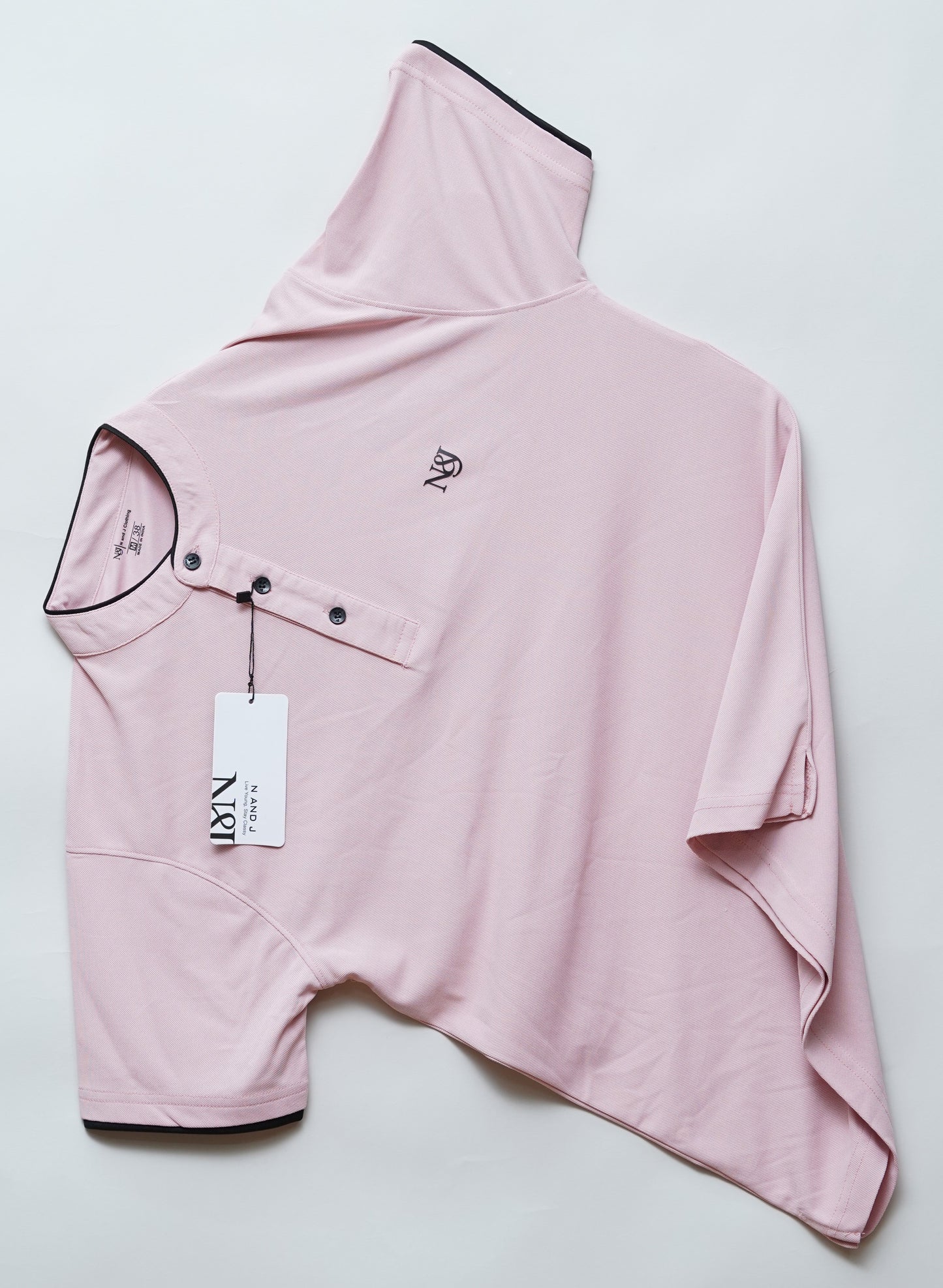 Rose Gold | Solid Henley Neck | Polo T-Shirt