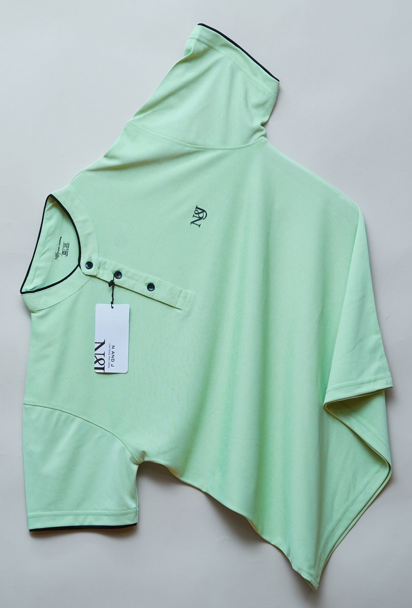 Pista | Solid Henley Neck | Polo T-Shirt
