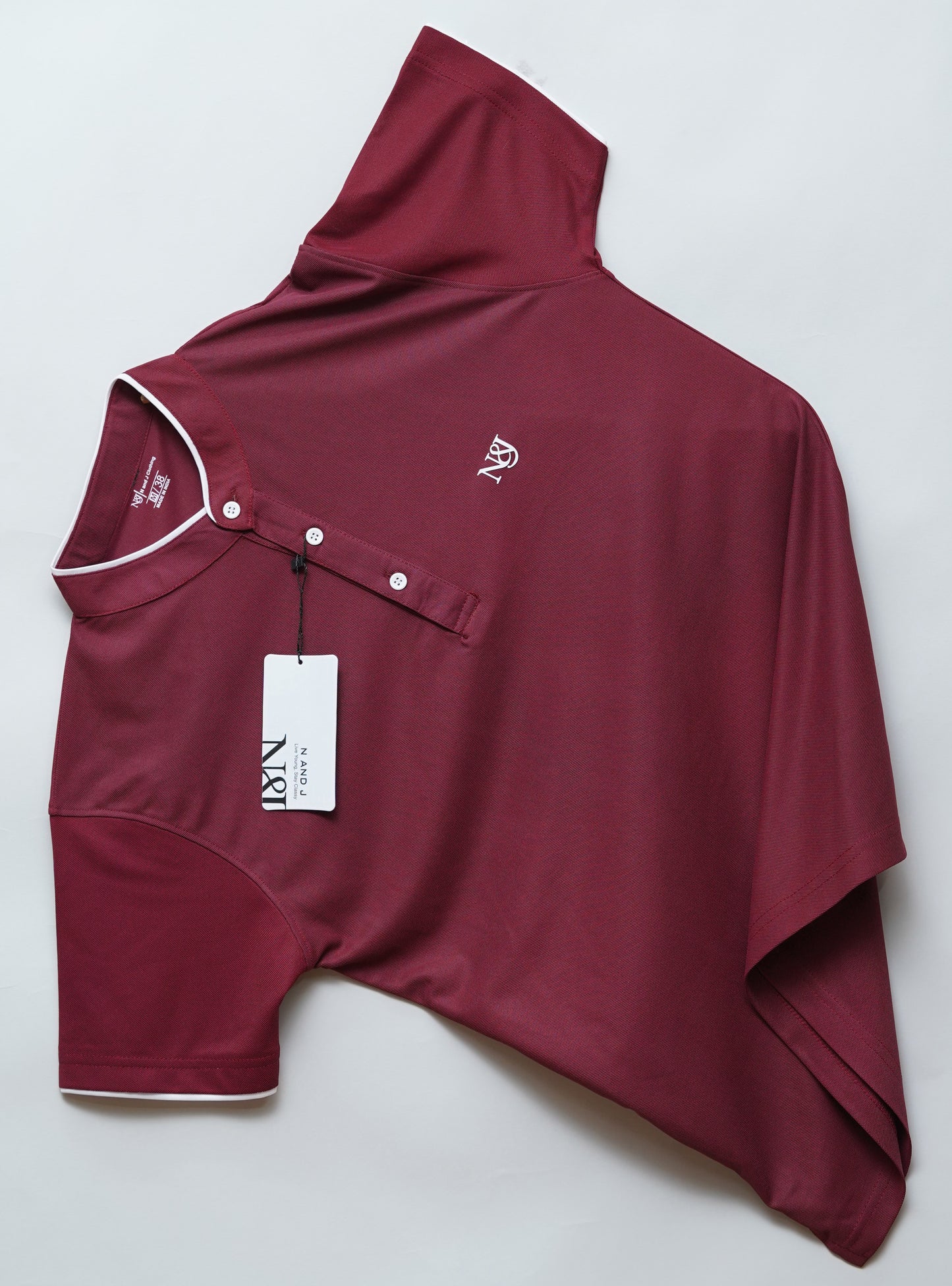 Maroon | Solid Henley Neck | Polo T-Shirt