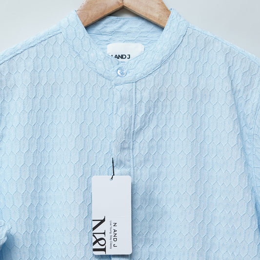 Sky | Geometric Pattern | Mandarin Collar Shirt