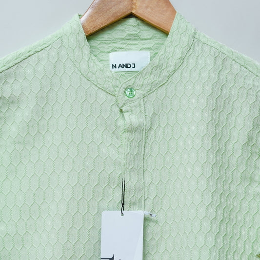 Pista | Geometric Pattern | Mandarin Collar Shirt
