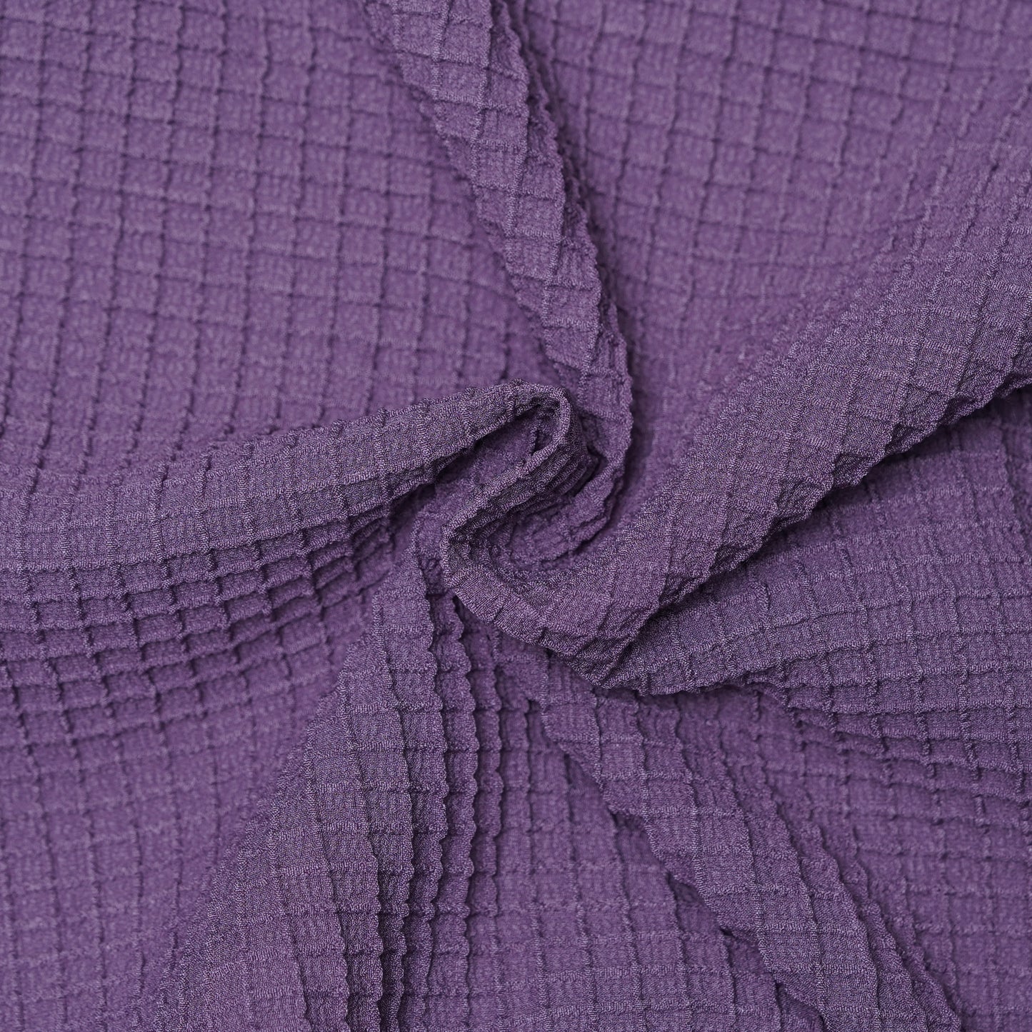 Purple | Grid Pattern Shirt | Waffle Knit