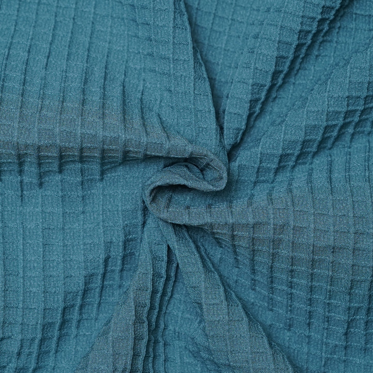 Teal | Grid Pattern Shirt | Waffle Knit