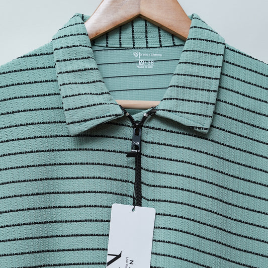 Pista | Premium Camelet Checks | Polo Zipper T-Shirt