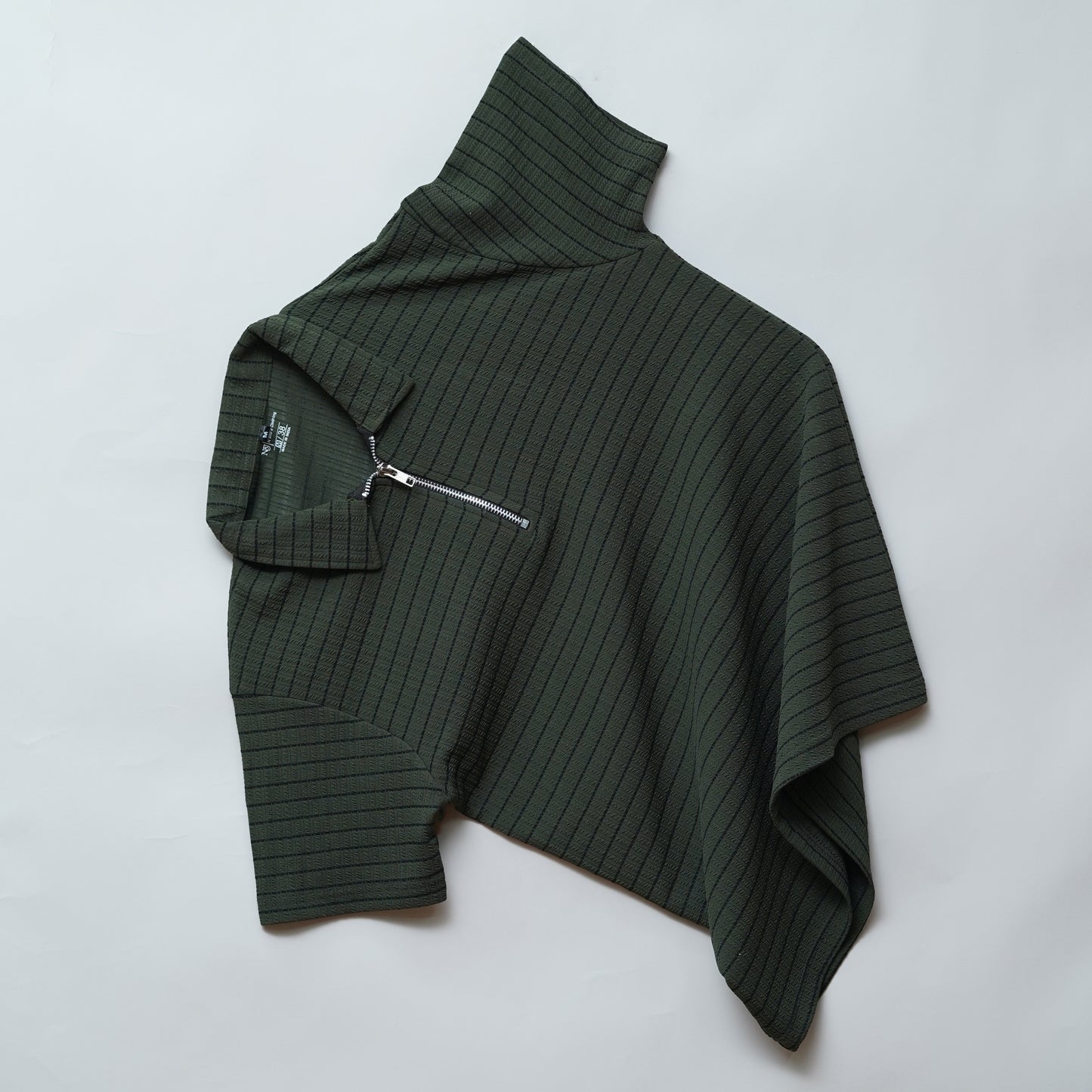 Olivegreen | Premium Camelet Checks | Polo Zipper T-Shirt