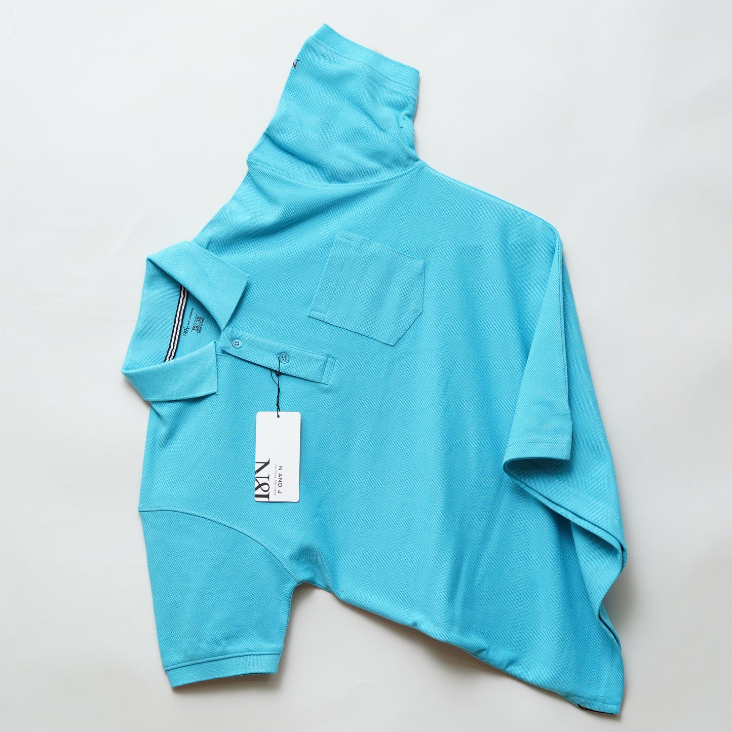 Aqua | Solid Polo T-Shirt | Regular Slim Fit Cotton