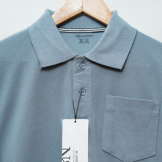 Steelgrey | Solid Polo T-Shirt | Regular Slim Fit Cotton