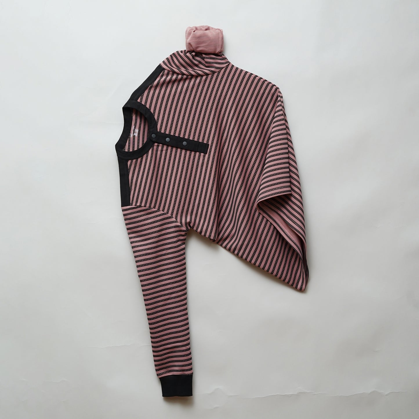 Rose Gold | Henley Neck Striped T-Shirt | Full Sleeve