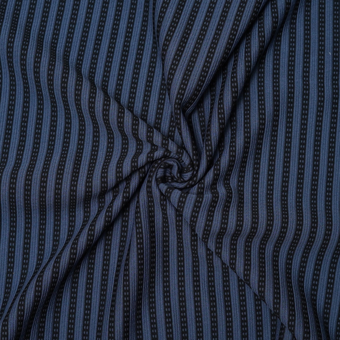 Denim | Henley Neck Striped T-Shirt | Full Sleeve