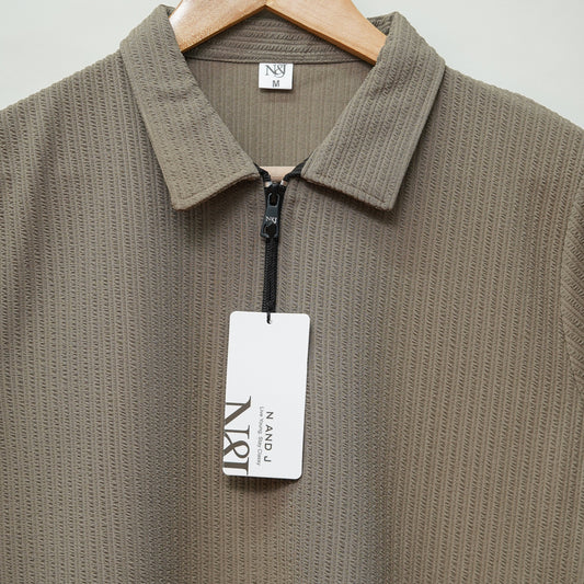 Kiwi | Pique Textured | Polo Zipper T-Shirt