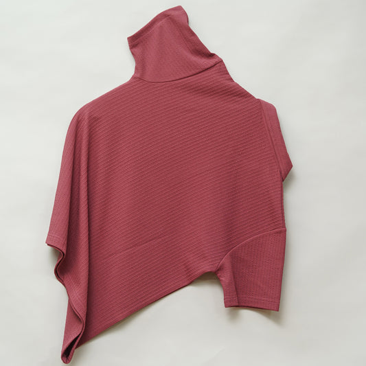 Pink | Pique Textured | Polo Zipper T-Shirt