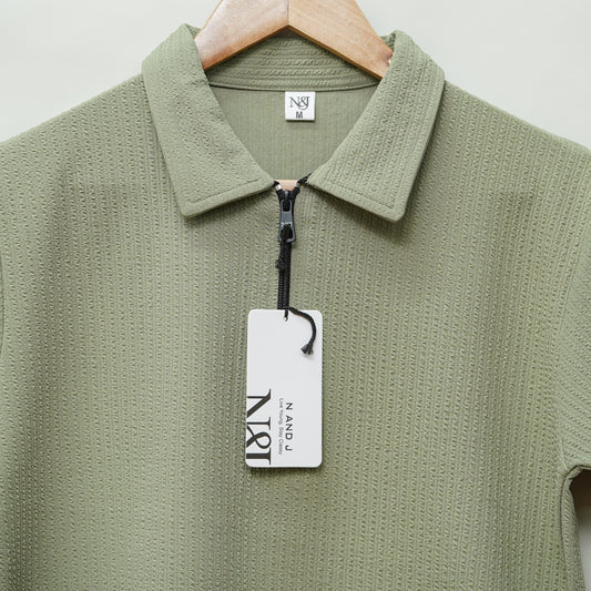 Pista | Pique Textured | Polo Zipper T-Shirt