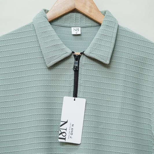 Pista | Box Waffle Knit | Polo Zipper T-Shirt