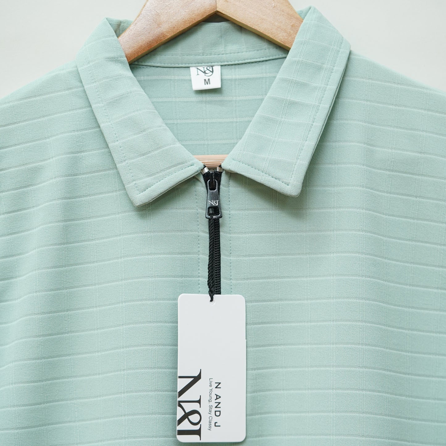 Pista | Pique Square Grid | Polo Zipper T-Shirt
