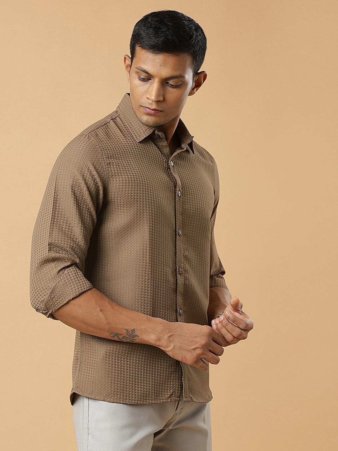 Chiku | Classic Waffle Pattern | Waffle Texture Shirt
