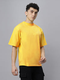 Yellow Supima Oversize Round Neck T-shirt