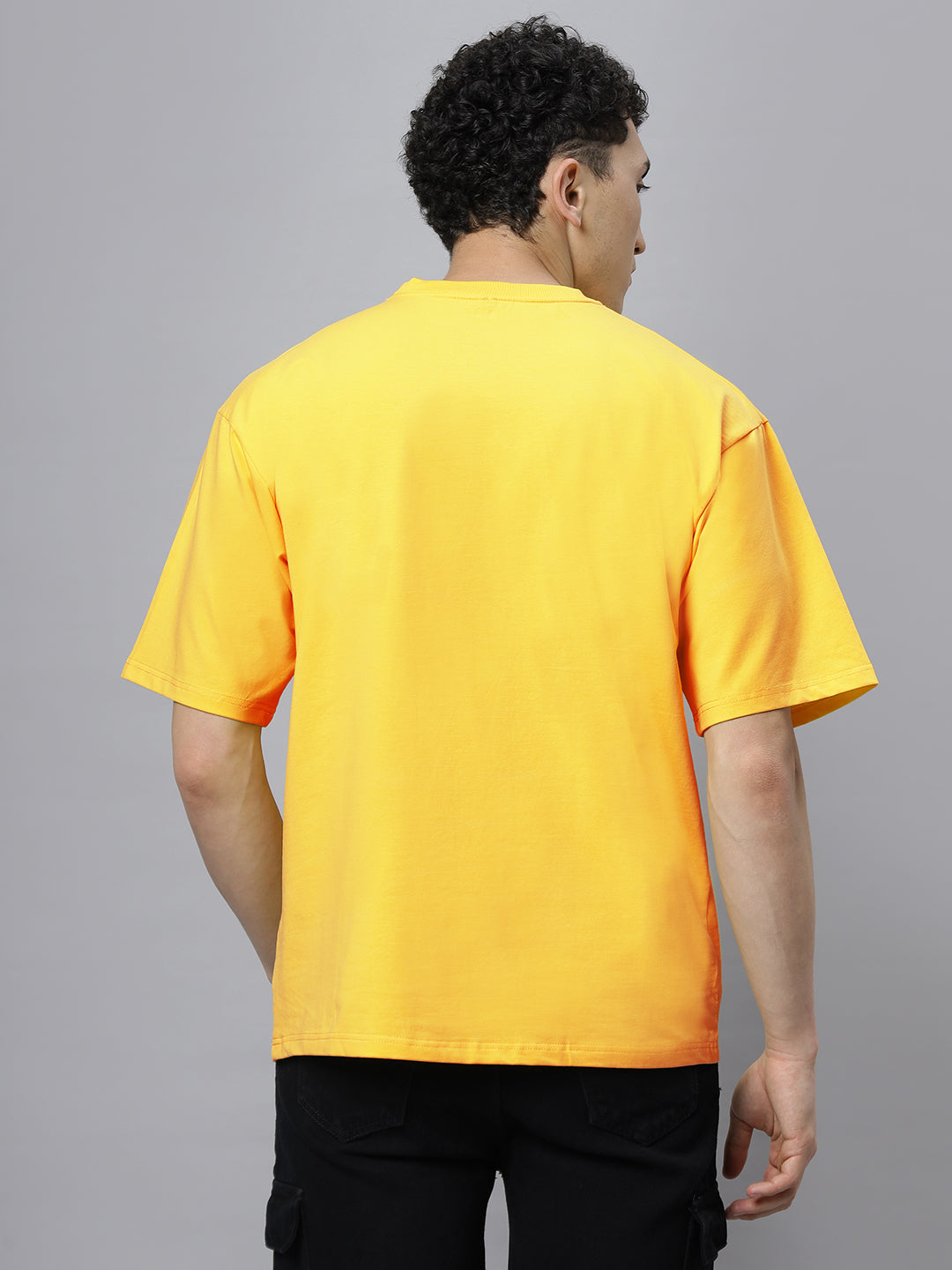 Yellow Supima Oversize Round Neck T-shirt