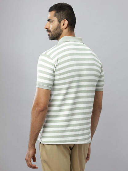 Pista Waffle Polo Striped T-Shirt
